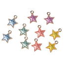 10 Piece Mixed Color Alloy Star Shape Pendants Charms Jewelry Making Findings