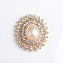 5 Pieces Alloy Rhinestone Pearl Buttons Embellishment for DIY Jewelry Craft 29mm