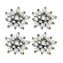 10 Pieces Vintage Silver Jelly Rhinestone Buttons Flower Cluster Flatback Wedding Embellishment DIY Jewelry Craft Hair Bow Accessories
