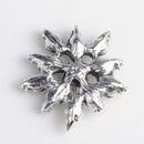 10 Pieces Vintage Silver Jelly Rhinestone Buttons Flower Cluster Flatback Wedding Embellishment DIY Jewelry Craft Hair Bow Accessories