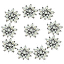 10 Pieces Vintage Silver Jelly Rhinestone Buttons Flower Cluster Flatback Wedding Embellishment DIY Jewelry Craft Hair Bow Accessories