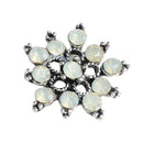 10 Pieces Vintage Silver Jelly Rhinestone Buttons Flower Cluster Flatback Wedding Embellishment DIY Jewelry Craft Hair Bow Accessories