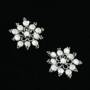 10 Pieces Vintage Silver Jelly Rhinestone Buttons Flower Cluster Flatback Wedding Embellishment DIY Jewelry Craft Hair Bow Accessories