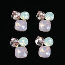 5 Pieces Pink Rhinestone Diamante Flatback Embellishment Buttons for Wedding Greeting Card Bouquet Fabric Flower DIY Headbands Supplies