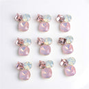 5 Pieces Pink Rhinestone Diamante Flatback Embellishment Buttons for Wedding Greeting Card Bouquet Fabric Flower DIY Headbands Supplies