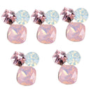 5 Pieces Pink Rhinestone Diamante Flatback Embellishment Buttons for Wedding Greeting Card Bouquet Fabric Flower DIY Headbands Supplies
