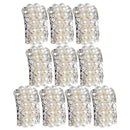 10 Pieces Pearl Decoration Buttons Flatback Arc-shaped Silver Base Hair Embellishment Buttons for Hair Bow Hair Clips Wedding Brooches Making
