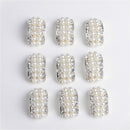 10 Pieces Pearl Decoration Buttons Flatback Arc-shaped Silver Base Hair Embellishment Buttons for Hair Bow Hair Clips Wedding Brooches Making