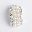 10 Pieces Pearl Decoration Buttons Flatback Arc-shaped Silver Base Hair Embellishment Buttons for Hair Bow Hair Clips Wedding Brooches Making