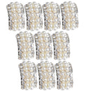 10 Pieces Pearl Decoration Buttons Flatback Arc-shaped Silver Base Hair Embellishment Buttons for Hair Bow Hair Clips Wedding Brooches Making