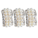 10 Pieces Pearl Decoration Buttons Flatback Arc-shaped Silver Base Hair Embellishment Buttons for Hair Bow Hair Clips Wedding Brooches Making