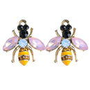 5 Pieces Mini Enamel Rhinestone Bee Charms Pendants Beads fit Necklace Bracelet Jewelry Making Crafts DIY Kegchain/Phone/Bag Charms