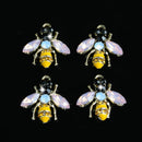 5 Pieces Mini Enamel Rhinestone Bee Charms Pendants Beads fit Necklace Bracelet Jewelry Making Crafts DIY Kegchain/Phone/Bag Charms