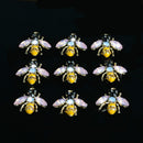 5 Pieces Mini Enamel Rhinestone Bee Charms Pendants Beads fit Necklace Bracelet Jewelry Making Crafts DIY Kegchain/Phone/Bag Charms