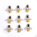 5 Pieces Mini Enamel Rhinestone Bee Charms Pendants Beads fit Necklace Bracelet Jewelry Making Crafts DIY Kegchain/Phone/Bag Charms
