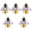 5 Pieces Mini Enamel Rhinestone Bee Charms Pendants Beads fit Necklace Bracelet Jewelry Making Crafts DIY Kegchain/Phone/Bag Charms