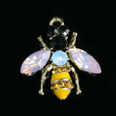 5 Pieces Mini Enamel Rhinestone Bee Charms Pendants Beads fit Necklace Bracelet Jewelry Making Crafts DIY Kegchain/Phone/Bag Charms