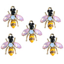 5 Pieces Mini Enamel Rhinestone Bee Charms Pendants Beads fit Necklace Bracelet Jewelry Making Crafts DIY Kegchain/Phone/Bag Charms