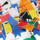 100 Piece Flag Push Pins Marker Marking Pins Thumbtack for Notice Cork Board Map 35mm