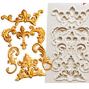 Baroque Style Curlicues Scroll Lace Fondant Silicone Mold for Sugarcraft, Cake Border Decoration, Cupcake Topper, Polymer Clay, Baking Mold, Sugarpaste Mold, Crafting Projects