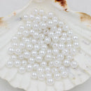 130 Piece Imitation Pearl Loose Beads Spacer Bead for Jewelry Making White 8mm