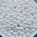 130 Piece Imitation Pearl Loose Beads Spacer Bead for Jewelry Making White 8mm