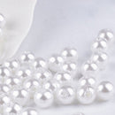 130 Piece Imitation Pearl Loose Beads Spacer Bead for Jewelry Making White 8mm