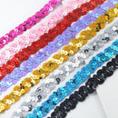 8 Pieces 1 Yard Paillette Sequins Beads Ribbon Lace Trim Embellishment for Party 18mm