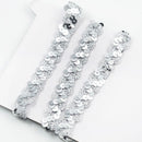 8 Pieces 1 Yard Paillette Sequins Beads Ribbon Lace Trim Embellishment for Party 18mm