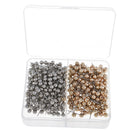 400 Pieces Shiny Silver & Gold Map Tacks Push Pins Plastic Head with Steel Point for Cork Board Map Office,bulletin board,fabric marking