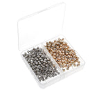 400 Pieces Shiny Silver & Gold Map Tacks Push Pins Plastic Head with Steel Point for Cork Board Map Office,bulletin board,fabric marking