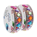2 Roll Multi Shapes and Colors Rhinestones Stickers Tape Mobile Phone PC Car Art DIY Bling Decorations Self Adhesive Scrapbooking Stickers