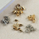 50 Pieces Multi Size and Shapes Gold/Silver Metal Beads Caps End Cap Tassel Cap Cone Cap For Jewelry Making Bracelet Craft DIY Pendant Earring Findings Components