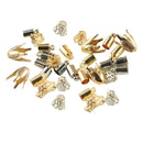 50 Pieces Multi Size and Shapes Gold/Silver Metal Beads Caps End Cap Tassel Cap Cone Cap For Jewelry Making Bracelet Craft DIY Pendant Earring Findings Components