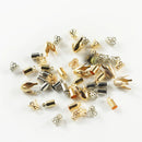 50 Pieces Multi Size and Shapes Gold/Silver Metal Beads Caps End Cap Tassel Cap Cone Cap For Jewelry Making Bracelet Craft DIY Pendant Earring Findings Components