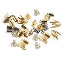 50 Pieces Multi Size and Shapes Gold/Silver Metal Beads Caps End Cap Tassel Cap Cone Cap For Jewelry Making Bracelet Craft DIY Pendant Earring Findings Components