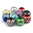 30 Pieces Random Multi Color Charm Beads European Silver Carved Lantern Spacer Beads 10.5mm For Jewelry Making DIY Bracelets Necklace Crafts 4.5mm Large Hole