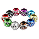 30 Pieces Random Multi Color Charm Beads European Silver Carved Lantern Spacer Beads 10.5mm For Jewelry Making DIY Bracelets Necklace Crafts 4.5mm Large Hole