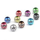 30 Pieces Random Multi Color Charm Beads European Silver Carved Lantern Spacer Beads 10.5mm For Jewelry Making DIY Bracelets Necklace Crafts 4.5mm Large Hole