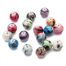 100 Piece 6mm Mixed Wash Painting Resin Loose Beads for Jewelry Making Beading