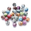 100 Piece 6mm Mixed Wash Painting Resin Loose Beads for Jewelry Making Beading