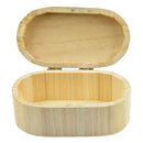 Unfinished Oval Shape Wooden Box Gift Jewelry Box DIY Base for Kids Crafts