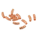 12 Pieces Curved Tube Beads 17x6mm Rose Gold Hollow Flower Spacer Metal Beads 4mm Hole for Bracelet Necklace Jewelry Making fit Rope Chains