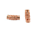 12 Pieces Curved Tube Beads 17x6mm Rose Gold Hollow Flower Spacer Metal Beads 4mm Hole for Bracelet Necklace Jewelry Making fit Rope Chains