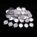 50 Piece Tibetan Silver Round Cabochon Settings Pendant Blanks Tray Base 12mm