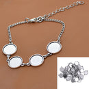50 Piece Tibetan Silver Round Cabochon Settings Pendant Blanks Tray Base 12mm