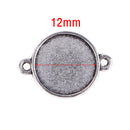 50 Piece Tibetan Silver Round Cabochon Settings Pendant Blanks Tray Base 12mm