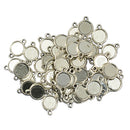 50 Piece Double Sided Round Cabochon Settings Pendant Blanks Tray Base Tibetan Silver 10mm