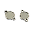 50 Piece Double Sided Round Cabochon Settings Pendant Blanks Tray Base Tibetan Silver 10mm