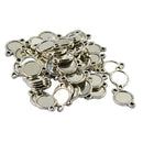 50 Piece Double Sided Round Cabochon Settings Pendant Blanks Tray Base Tibetan Silver 10mm
